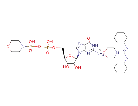 Molecular Structure of 6666-11-1 (P<sup>1</sup>-<Guanosin-5'>-P<sup>2</sup>-<4-morpholin>pyrophosphat)