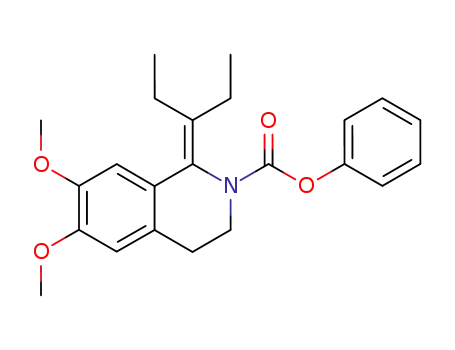 Molecular Structure of 128425-88-7 (Phenyl 6,7-Dimethoxy-1-(3-pentylidene)-1,2,3,4-tetrahydroisoquinoline-2-carboxylate)