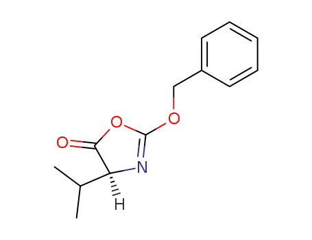Molecular Structure of 77942-92-8 (5(4H)-Oxazolone, 4-(1-methylethyl)-2-(phenylmethoxy)-, (S)-)