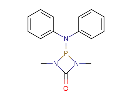 Molecular Structure of 126695-44-1 (1,3-dimethyl-2-diphenylamino-1,3-diaza-2λ<sup>3</sup>-phosphetidin-4-on)