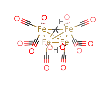 Molecular Structure of 76547-44-9 ((μ-H)Fe4(μ-η(2)-CH)(CO)12)