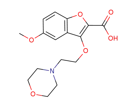 Molecular Structure of 391257-60-6 (2-Benzofurancarboxylic acid, 5-methoxy-3-[2-(4-morpholinyl)ethoxy]-)