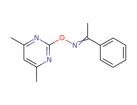 Molecular Structure of 111971-45-0 (Ethanone, 1-phenyl-, O-(4,6-dimethyl-2-pyrimidinyl)oxime)