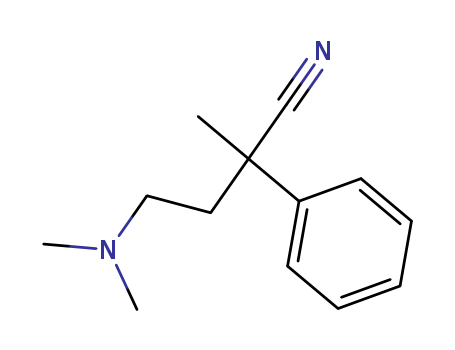 2809-43-0,4-(Dimethylamino)-2-methyl-2-phenylbutanenitrile,Hydratroponitrile,a-[2-(dimethylamino)ethyl]-(6CI,7CI,8CI)