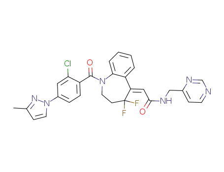 (Z)-2-{1-[2-chloro-4-(3-methyl-1H-pyrazol-1-yl)benzoyl]-4,4-difluoro-1,2,3,4-tetrahydro-5H-1-benzazepin-5-ylidene}-N-(pyrimidin-4-ylmethyl)acetamide