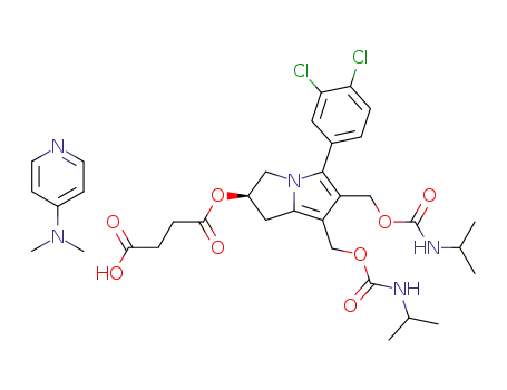 4-{[(2R)-5-(3,4-dichlorophenyl)-6,7-bis{[(propan-2-ylcarbamoyl)oxy]methyl}-2,3-dihydro-1H-pyrrolizin-2-yl]oxy}-4-oxobutanoic acid - N,N-dimethylpyridin-4-amine (1:1)