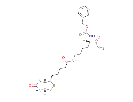 <i>N</i><sup>2</sup>-benzyloxycarbonyl-<i>N</i><sup>6</sup>-[5-((3a<i>S</i>)-2-oxo-(3a<i>r</i>,6a<i>c</i>)-hexahydro-thieno[3,4-<i>d</i>]imidazol-4<i>t</i>-yl)-pentanoyl]-<i>L</i>-lysine amide