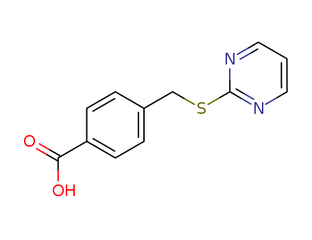 Molecular Structure of 194479-18-0 (Benzoic acid, 4-[(2-pyrimidinylthio)methyl]-)