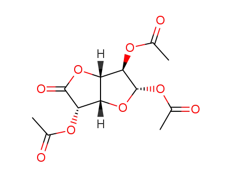 Molecular Structure of 55123-32-5 (5-oxohexahydrofuro[3,2-b]furan-2,3,6-triyl triacetate (non-preferred name))