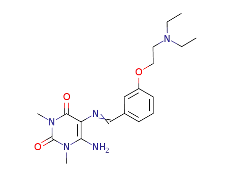 Molecular Structure of 1155224-39-7 (6-amino-5-[{3-(2-diethylaminoethoxy)benzylidene}amino]-1,3-dimethyluracil)
