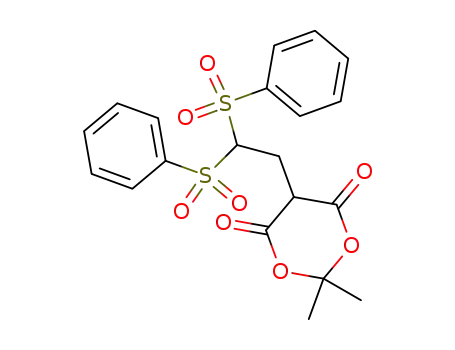 Molecular Structure of 87625-91-0 (5-(2,2-Bis-benzenesulfonyl-ethyl)-2,2-dimethyl-[1,3]dioxane-4,6-dione)