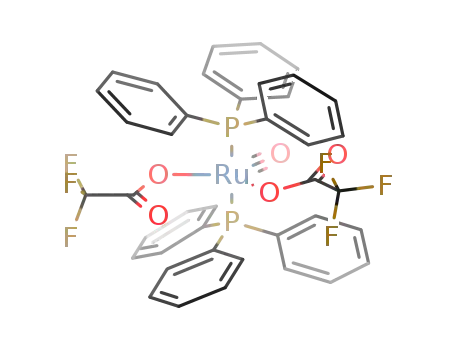 Molecular Structure of 38596-61-1 (CARBONYLBIS(TRIFLUOROACETATO)BIS(TRIPHENYLPHOSPHINE)RUTHENIUM (II)METHANOL ADDUCT)