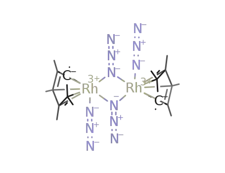 Molecular Structure of 71356-91-7 (Rh2(η5-pentamethylcyclopentadienyl)2(N3)4)
