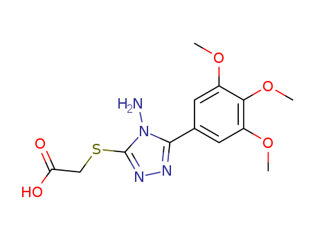 Molecular Structure of 110767-58-3 (Acetic acid,2-[[4-amino-5-(3,4,5-trimethoxyphenyl)-4H-1,2,4-triazol-3-yl]thio]-)