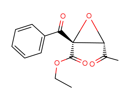 Molecular Structure of 90043-61-1 (Oxiranecarboxylic acid, 3-acetyl-2-benzoyl-, ethyl ester, trans-)