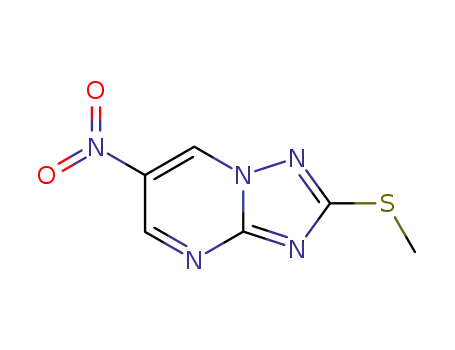 Molecular Structure of 80773-00-8 ([1,2,4]Triazolo[1,5-a]pyrimidine, 2-(methylthio)-6-nitro-)