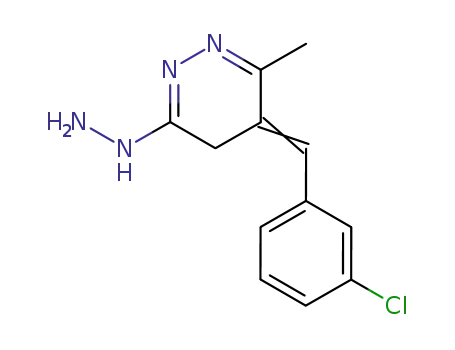 Molecular Structure of 105826-68-4 (3(2H)-Pyridazinone,5-[(3-chlorophenyl)methylene]-4,5-dihydro-6-methyl-, hydrazone)
