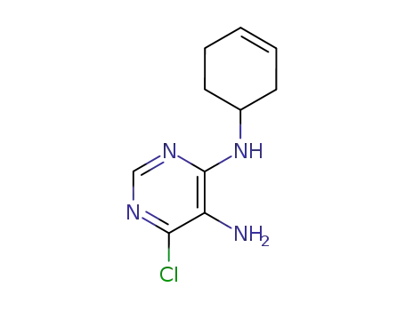 Molecular Structure of 131853-59-3 (5-amino-6-chloro-4-<(cyclohex-3-en-1-yl)amino>pyrimidine)