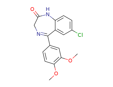 Molecular Structure of 105278-81-7 (2H-1,4-Benzodiazepin-2-one,
7-chloro-5-(3,4-dimethoxyphenyl)-1,3-dihydro-)