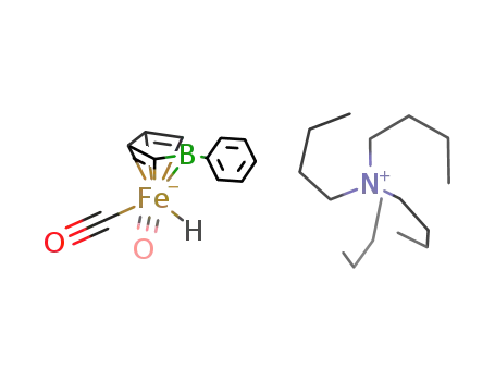 Molecular Structure of 141293-59-6 (tetra-n-butylammonium {dicarbonylhydrido(η5-(1-phenylborole))ferrate})
