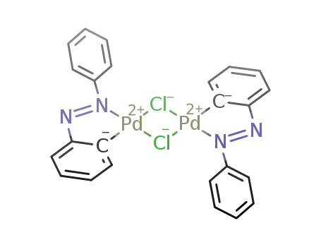 Molecular Structure of 14873-53-1 (di(μ-chloro)bis[1-(phenylazo)phenyl-C(2)N]dipalladium(II))