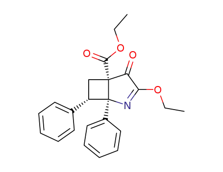 Molecular Structure of 80041-17-4 (2-Azabicyclo[3.2.0]hept-2-ene-5-carboxylic acid,
3-ethoxy-4-oxo-1,7-diphenyl-, ethyl ester, (1R,5S,7R)-rel-)
