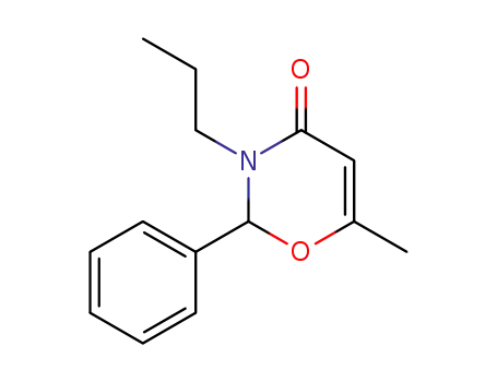 Molecular Structure of 81375-55-5 (4H-1,3-Oxazin-4-one, 2,3-dihydro-6-methyl-2-phenyl-3-propyl-)