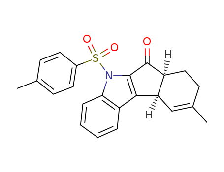 Molecular Structure of 121667-74-1 (Indeno[2,1-b]indol-6(5H)-one,
6a,7,8,10a-tetrahydro-9-methyl-5-[(4-methylphenyl)sulfonyl]-, cis-)