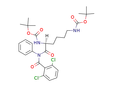 Molecular Structure of 113035-36-2 (Nα,Nε-Bis(tert-butoxycarbonyl)-N-(2,6-dichlorbenzoyl)-N-phenyl-L-lysinamid)