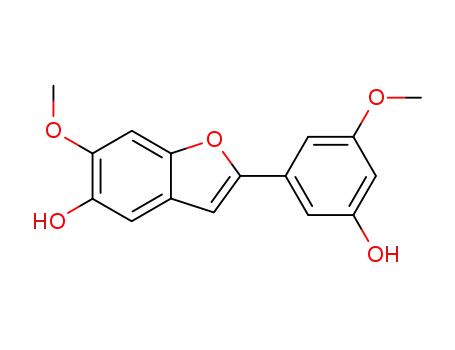 Molecular Structure of 67259-16-9 (2-(3-Hydroxy-5-methoxyphenyl)-6-methoxybenzofuran-5-ol)