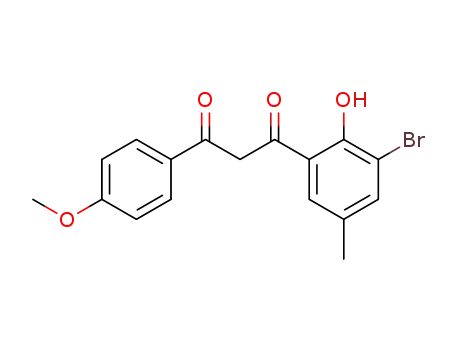 Molecular Structure of 29976-85-0 (1,3-Propanedione,
1-(3-bromo-2-hydroxy-5-methylphenyl)-3-(4-methoxyphenyl)-)