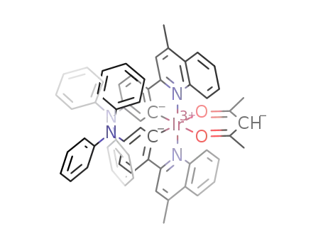 Molecular Structure of 863487-42-7 (Ir(N-(4-(4-methylquinolin-2-yl)-N-phenylbenzenamine<sup>(1-)</sup>)2(acetylacetonate))
