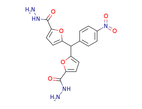 Molecular Structure of 113423-66-8 (2-Furancarboxylic acid, 5,5'-[(4-nitrophenyl)methylene]bis-, dihydrazide)