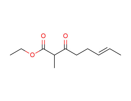 Molecular Structure of 112292-84-9 (6-Octenoic acid, 2-methyl-3-oxo-, ethyl ester, (E)-)