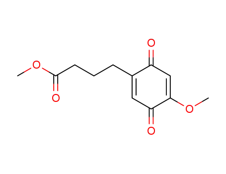 Molecular Structure of 105563-73-3 (1,4-Cyclohexadiene-1-butanoic acid, 4-methoxy-3,6-dioxo-, methyl
ester)
