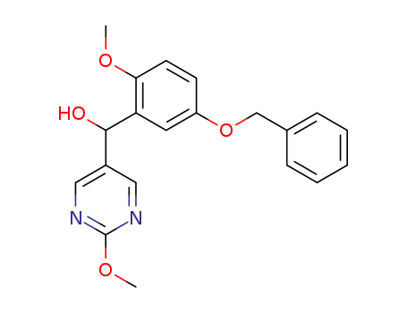 Molecular Structure of 120130-06-5 (5-Pyrimidinemethanol,
2-methoxy-a-[2-methoxy-5-(phenylmethoxy)phenyl]-)