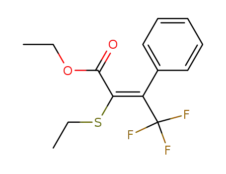 2-Ethylthio-4,4,4-trifluor-3-phenylcrotonsaeure-ethylester