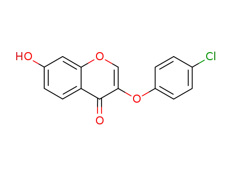 Molecular Structure of 137987-94-1 (3-(4-chlorophenoxy)-7-hydroxy-4h-1-benzopyran-4-on)
