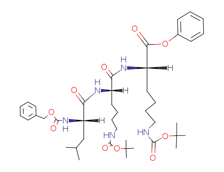 Molecular Structure of 136185-16-5 (Z-L-Leu-L-Lys(Boc)-L-Lys(Boc)-OPh)