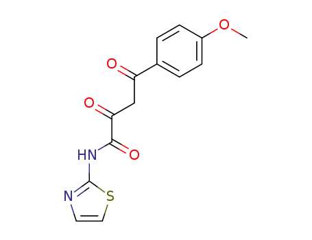 Molecular Structure of 130421-43-1 (4-(4-methoxyphenyl)-2,4-dioxo-N-1,3-thiazol-2-ylbutanamide)