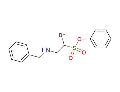 Molecular Structure of 87975-13-1 (Ethanesulfonic acid, 1-bromo-2-[(phenylmethyl)amino]-, phenyl ester)