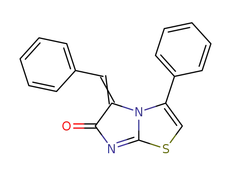 Molecular Structure of 89990-78-3 (Imidazo[2,1-b]thiazol-6(5H)-one, 3-phenyl-5-(phenylmethylene)-)