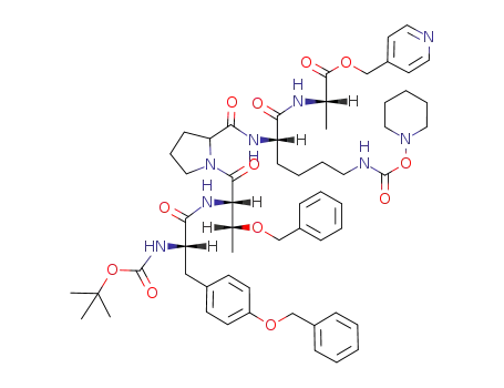 Molecular Structure of 76369-80-7 (Boc-Tyr(Bzl)-Thr(Bzl)-Pro-Lys(Pipoc)-Ala-OPic)