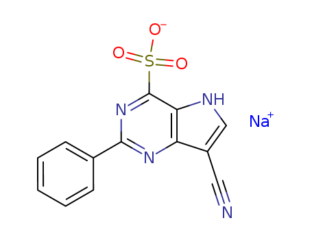 5H-Pyrrolo[3,2-d]pyrimidine-4-sulfonicacid, 7-cyano-2-phenyl-, sodium salt (1:1)