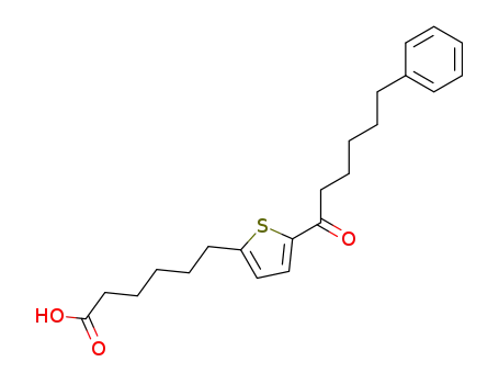Molecular Structure of 106181-16-2 (2-Thiophenehexanoic acid, 5-(1-oxo-6-phenylhexyl)-)