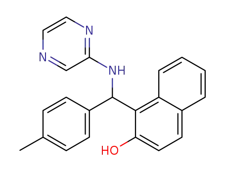 Molecular Structure of 1094443-81-8 (1-[p-methylphenyl(2-pyrazinylamino)methyl]naphthalene-2-ol)
