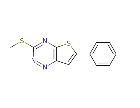 Molecular Structure of 83715-56-4 (Thieno[2,3-e]-1,2,4-triazine, 6-(4-methylphenyl)-3-(methylthio)-)