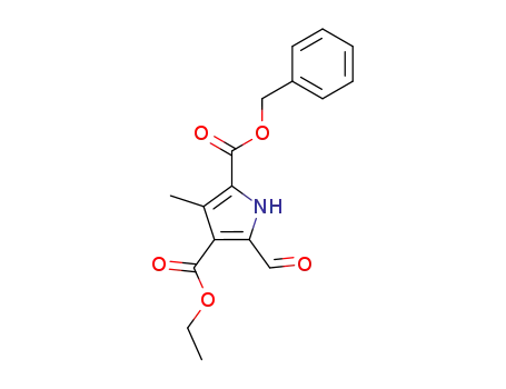 Molecular Structure of 4458-65-5 (1H-Pyrrole-2,4-dicarboxylic acid, 5-formyl-3-methyl-, 4-ethyl
2-(phenylmethyl) ester)
