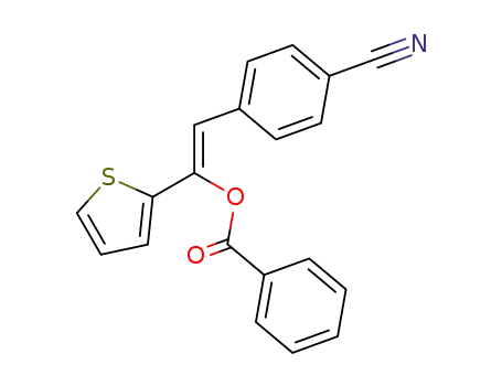 Molecular Structure of 90013-80-2 (Benzonitrile, 4-[2-(benzoyloxy)-2-(2-thienyl)ethenyl]-)