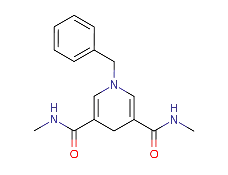 Molecular Structure of 78497-33-3 (3,5-Pyridinedicarboxamide,
1,4-dihydro-N,N'-dimethyl-1-(phenylmethyl)-)